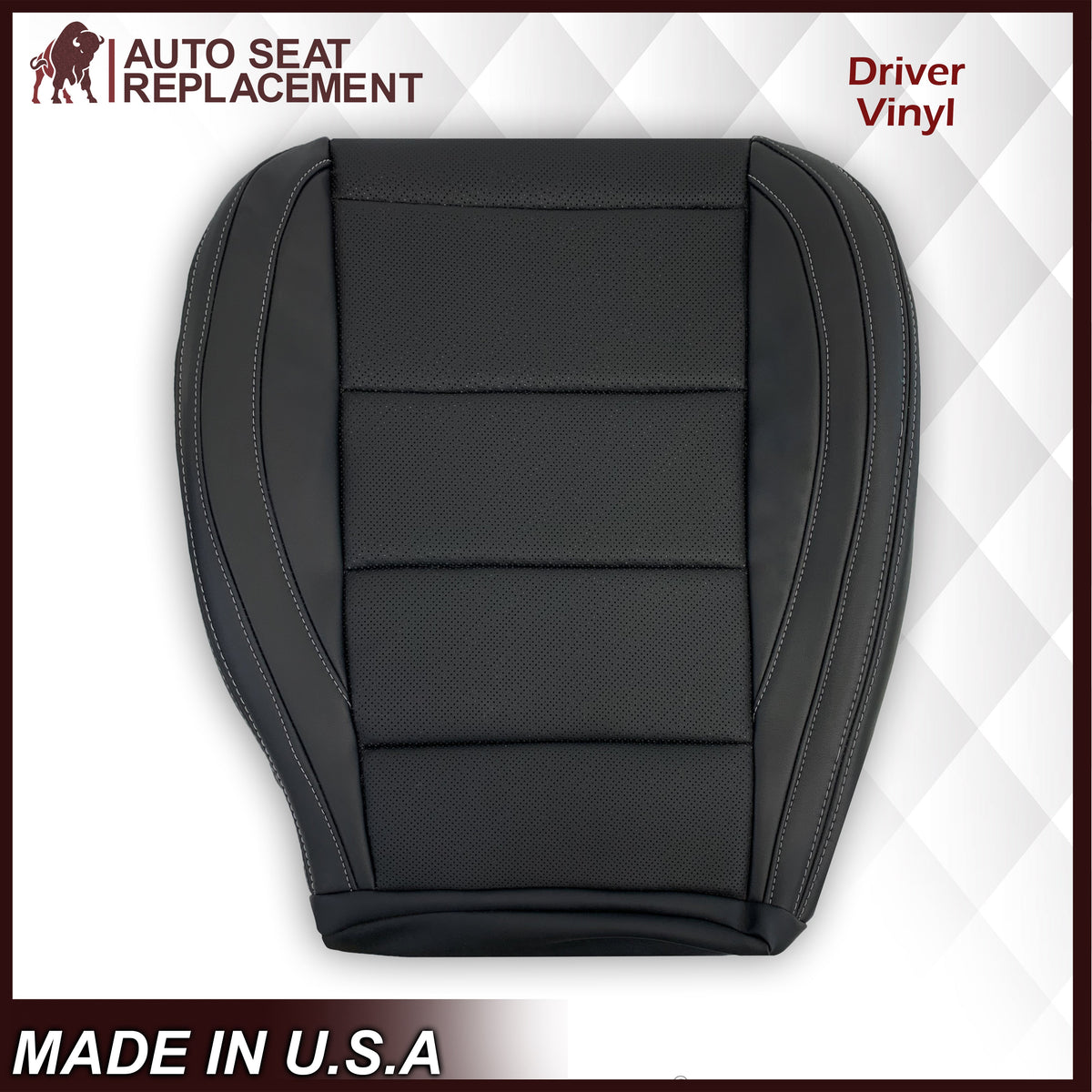 2015-2023 Ford Mustang GT Coupe V6 V8 Perforated Vinyl Replacement Bottom Seat Covers In Black: Choose Your Side