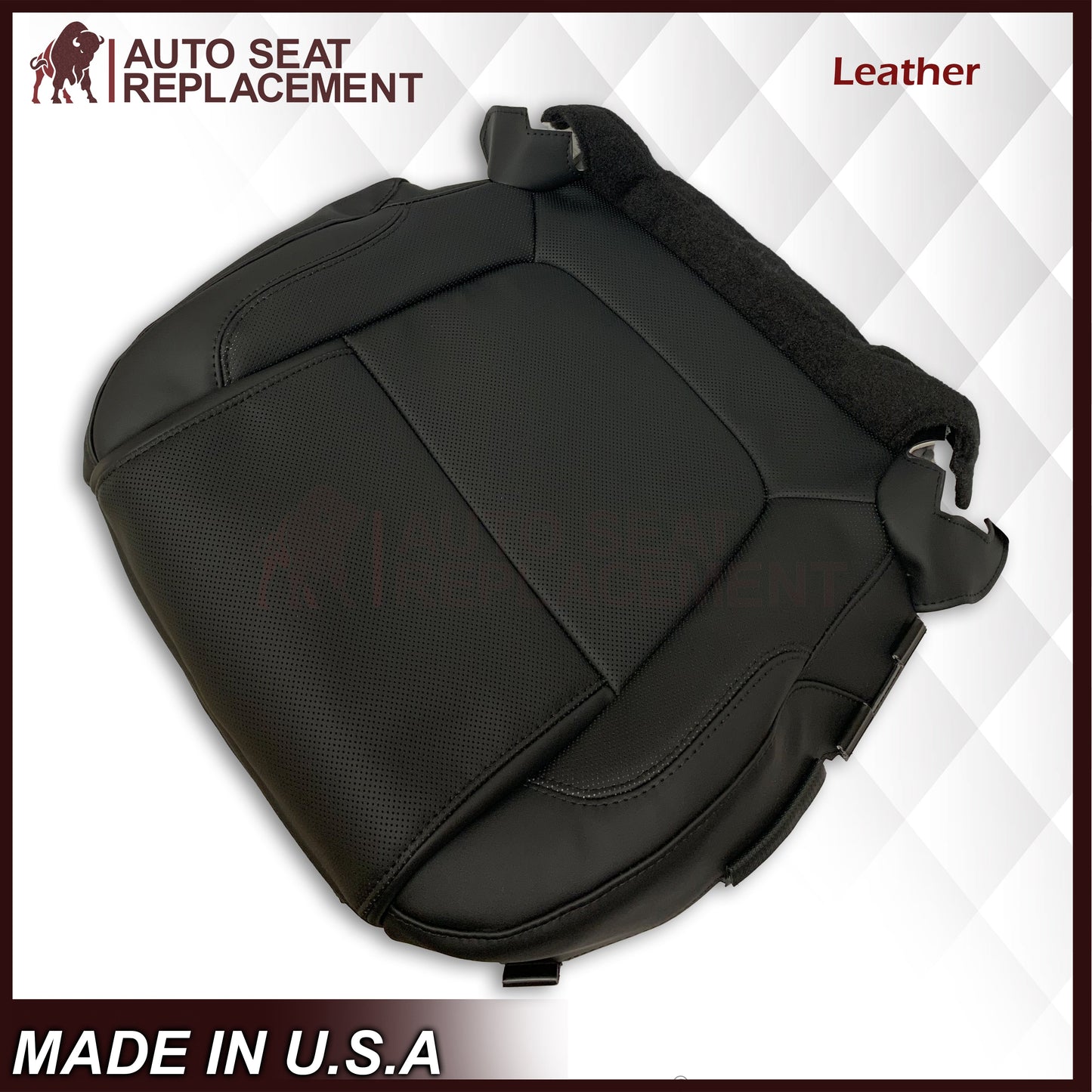 2011 - 2015 Ford Explorer Replacement Perforated Leather/Vinyl Bottom Seat Covers In Black : Choose Leather OR Vinyl
