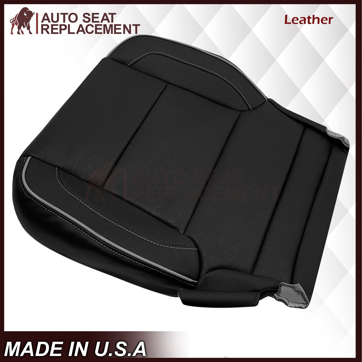 2014-2019 Chevy Silverado 1500 2500HD 3500HD High Country Replacement Perforated Genuine Leather OR Synthetic Leather Seat Covers: Black