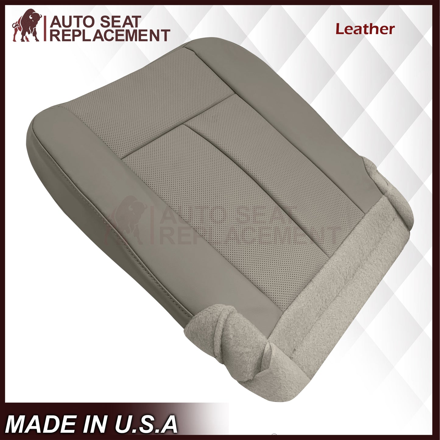 2007-2014 Ford Expedition Eddie Bauer/XLT PERFORATED Leather Replacement Seat Cover in Gray