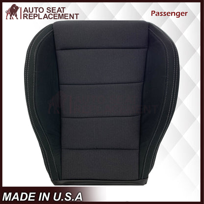 2015-2023 Ford Mustang GT Coupe V6 V8 Cloth (Fabric) Replacement Bottom Seat Covers In Black: Choose Your Side