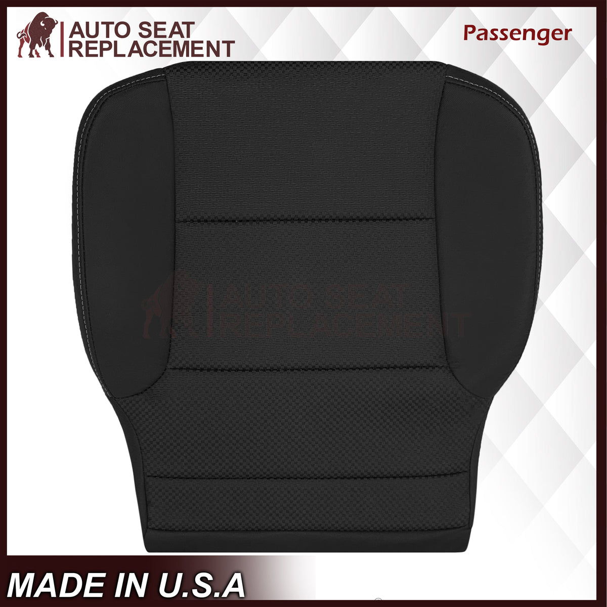 2014-2019 GMC Sierra W/T Base Work Truck Replacement Cloth Seat Cover: Black