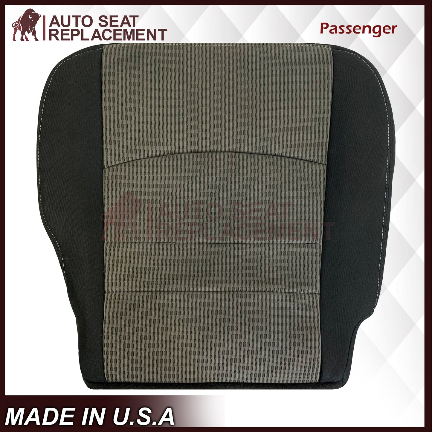 2009-2012 Dodge Ram SLT Front Bottom Replacement Cloth Seat Cover In Dark Gray
