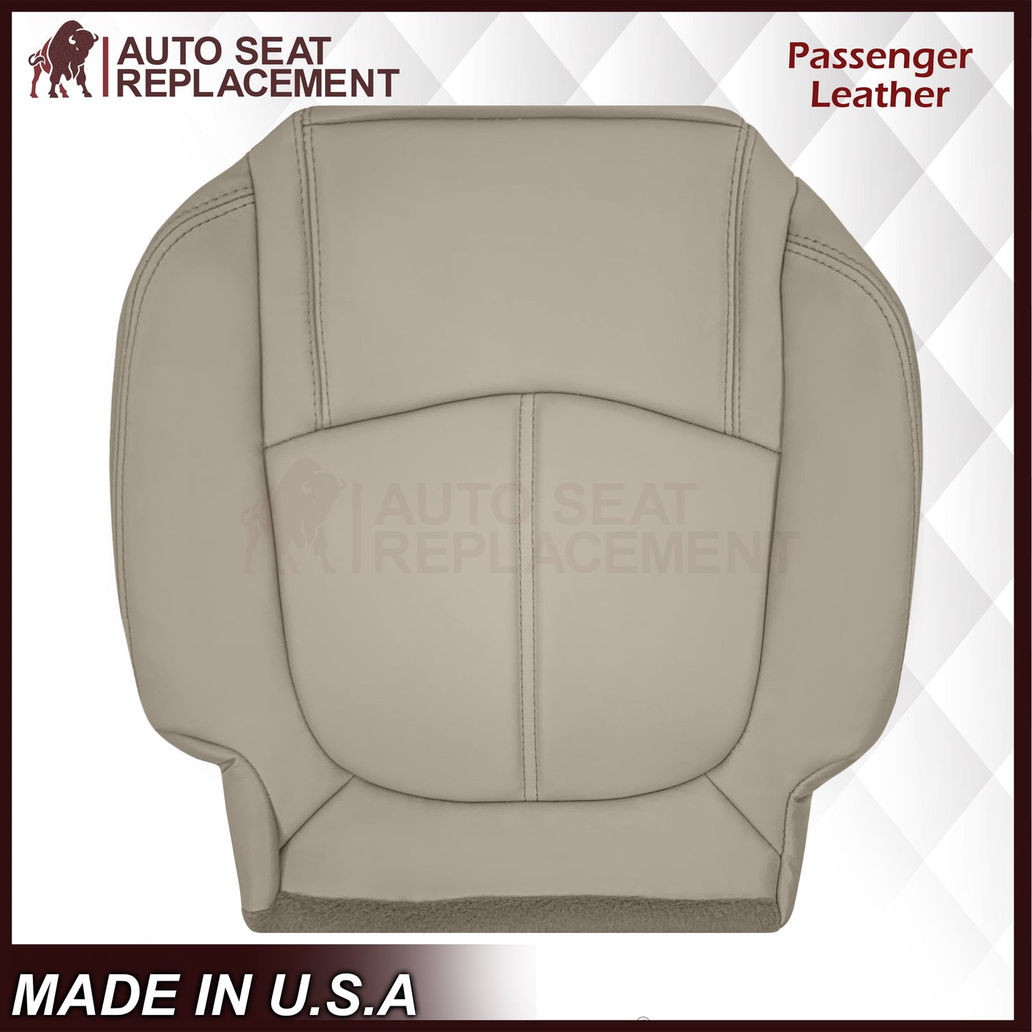 2009-2012 Chevrolet Traverse LT/LTZ Second Row Driver or Passenger Replacement Seat Cover: Non-Perforated, Tan