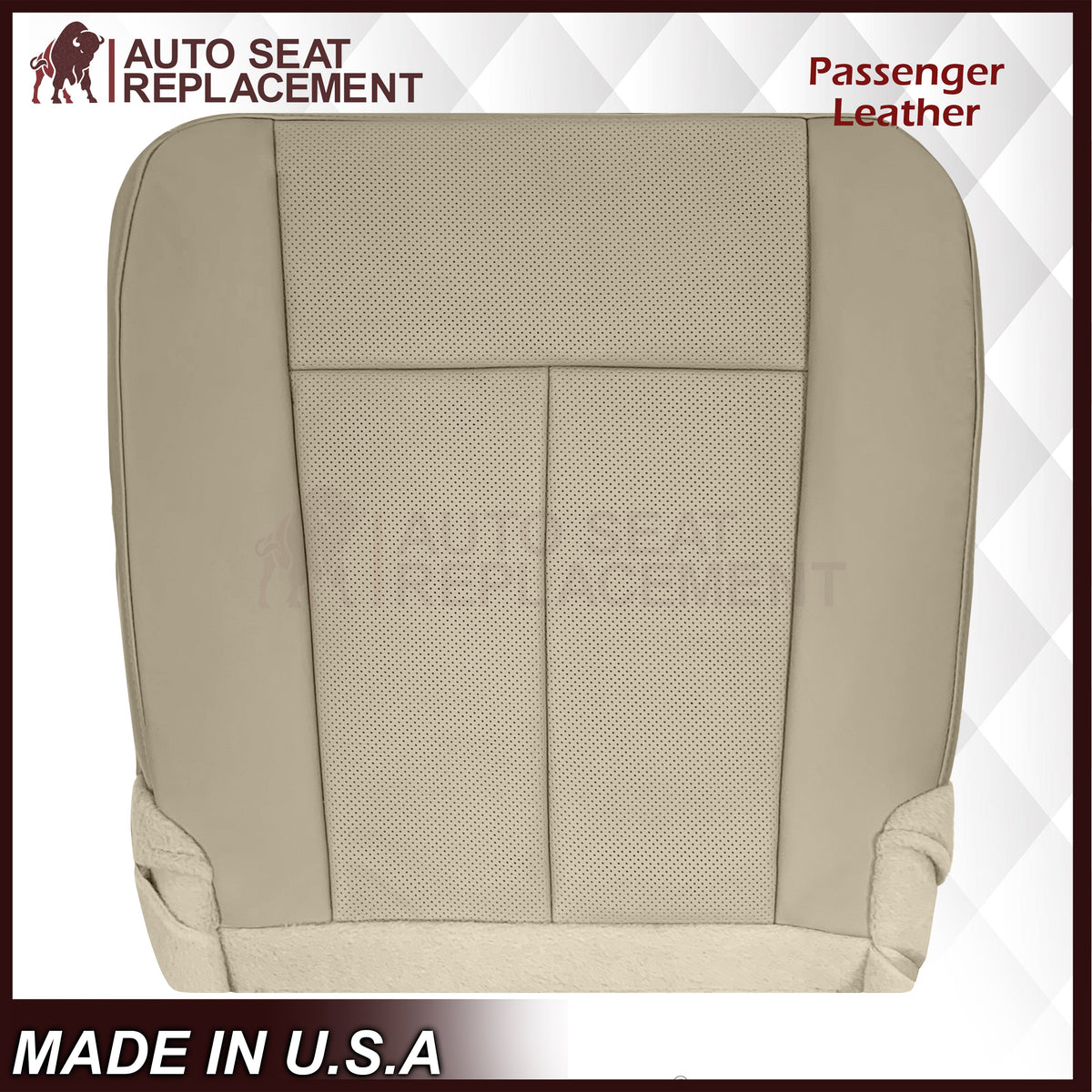 2007-2014 Ford Expedition Eddie Bauer/XLT Replacement Perforated Genuine Leather/Syn. Leather Seat Cover In Tan