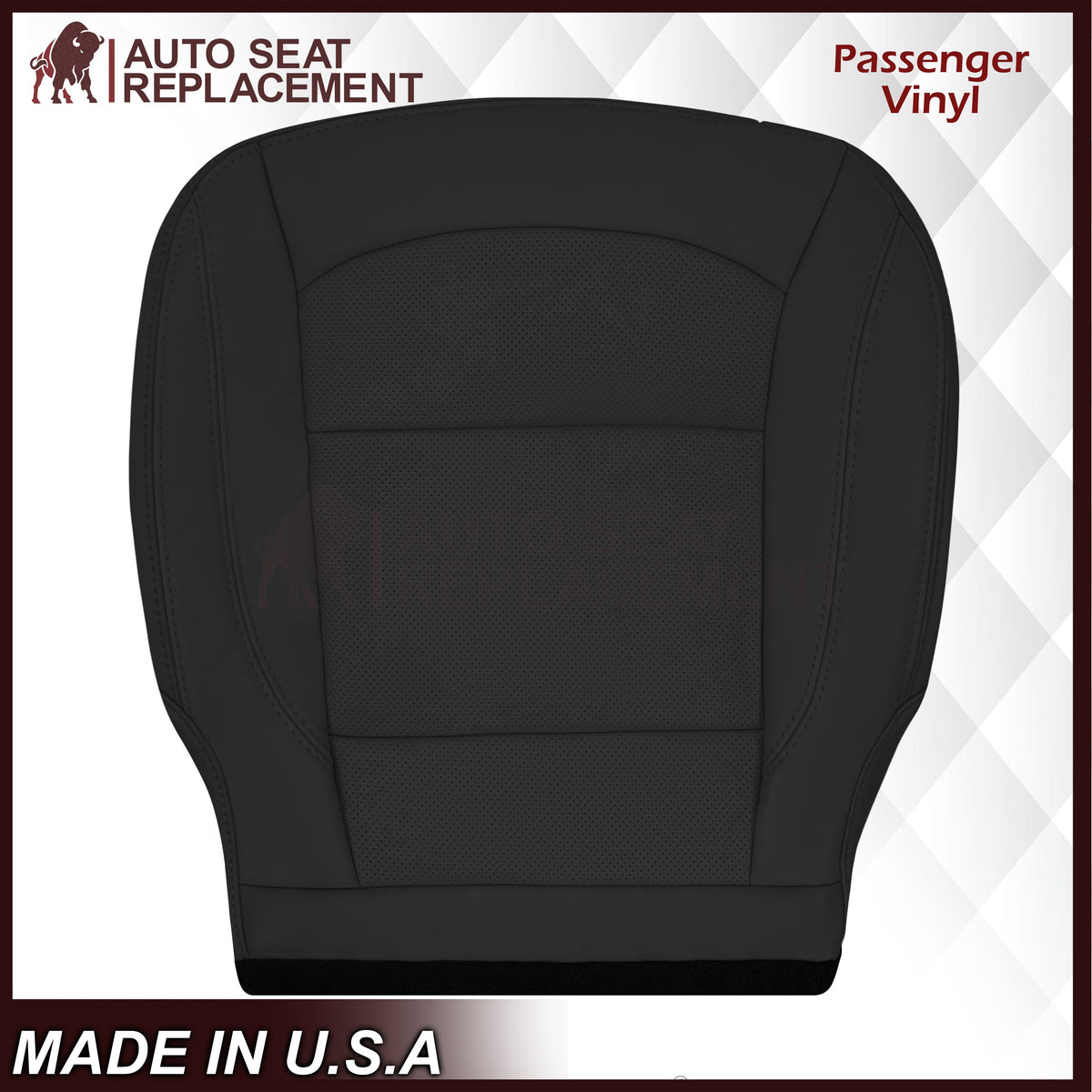 2016-2019 Ford Explorer Limited Replacement Leather or Synthetic Leather Seat Cover:  Ebony Black Perforated