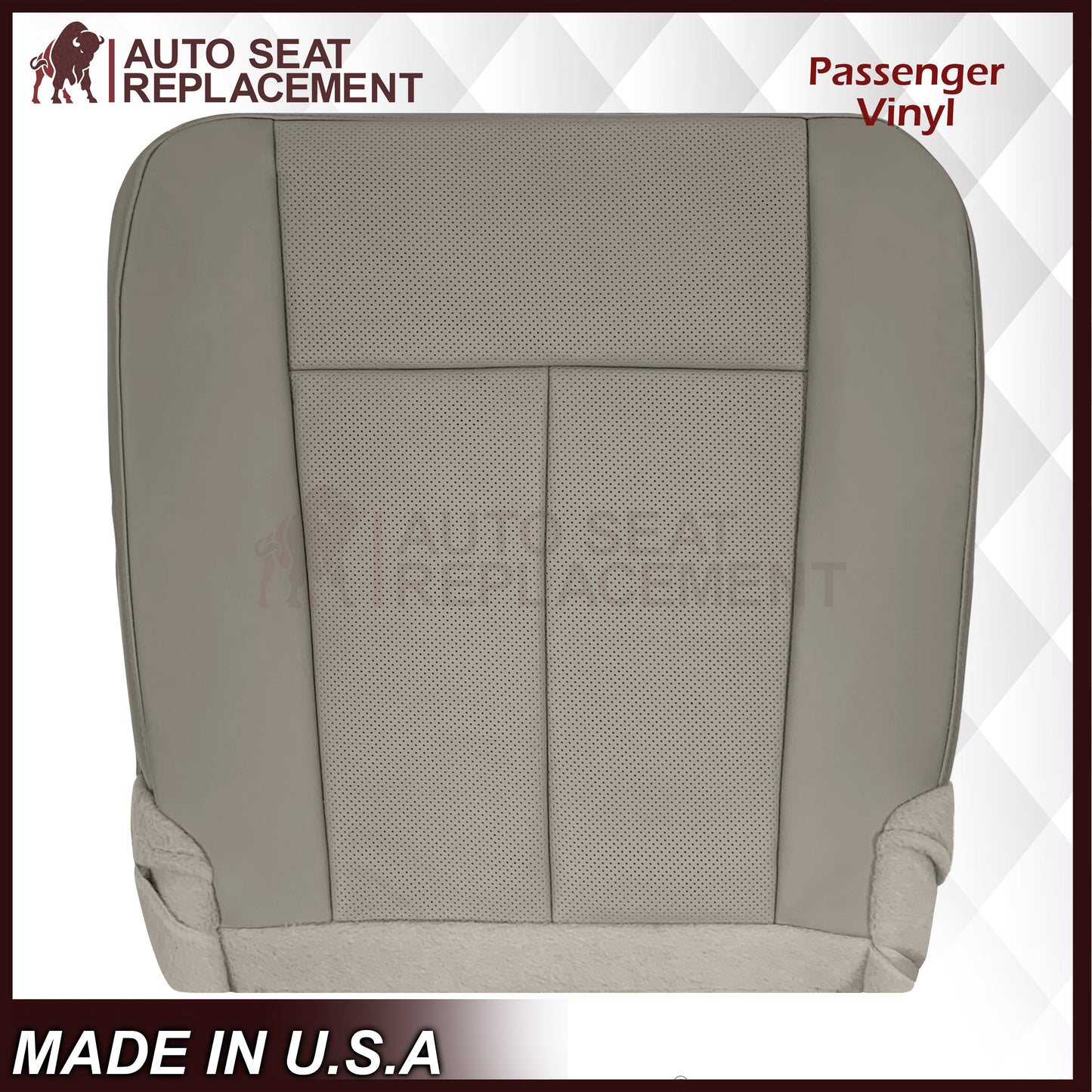 2007-2014 Ford Expedition Eddie Bauer/XLT PERFORATED Leather Replacement Seat Cover in Gray