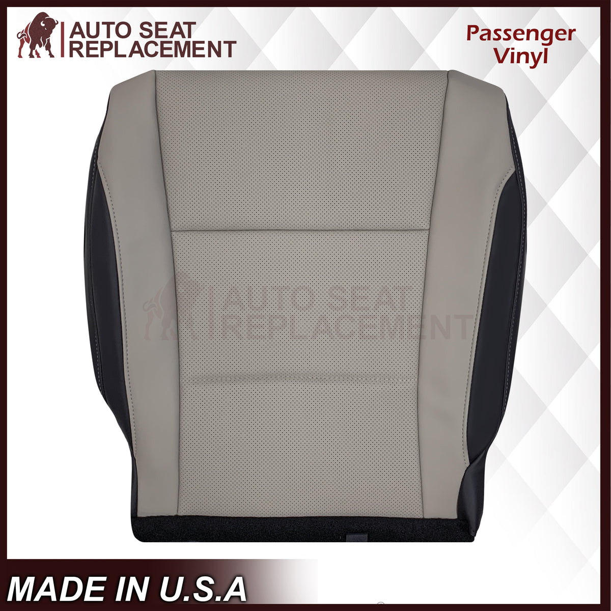 2016-2022 Lexus RX350 RX450h Replacement Perforated Synthetic Leather Seat Cover: 2-Tone Gray & Black