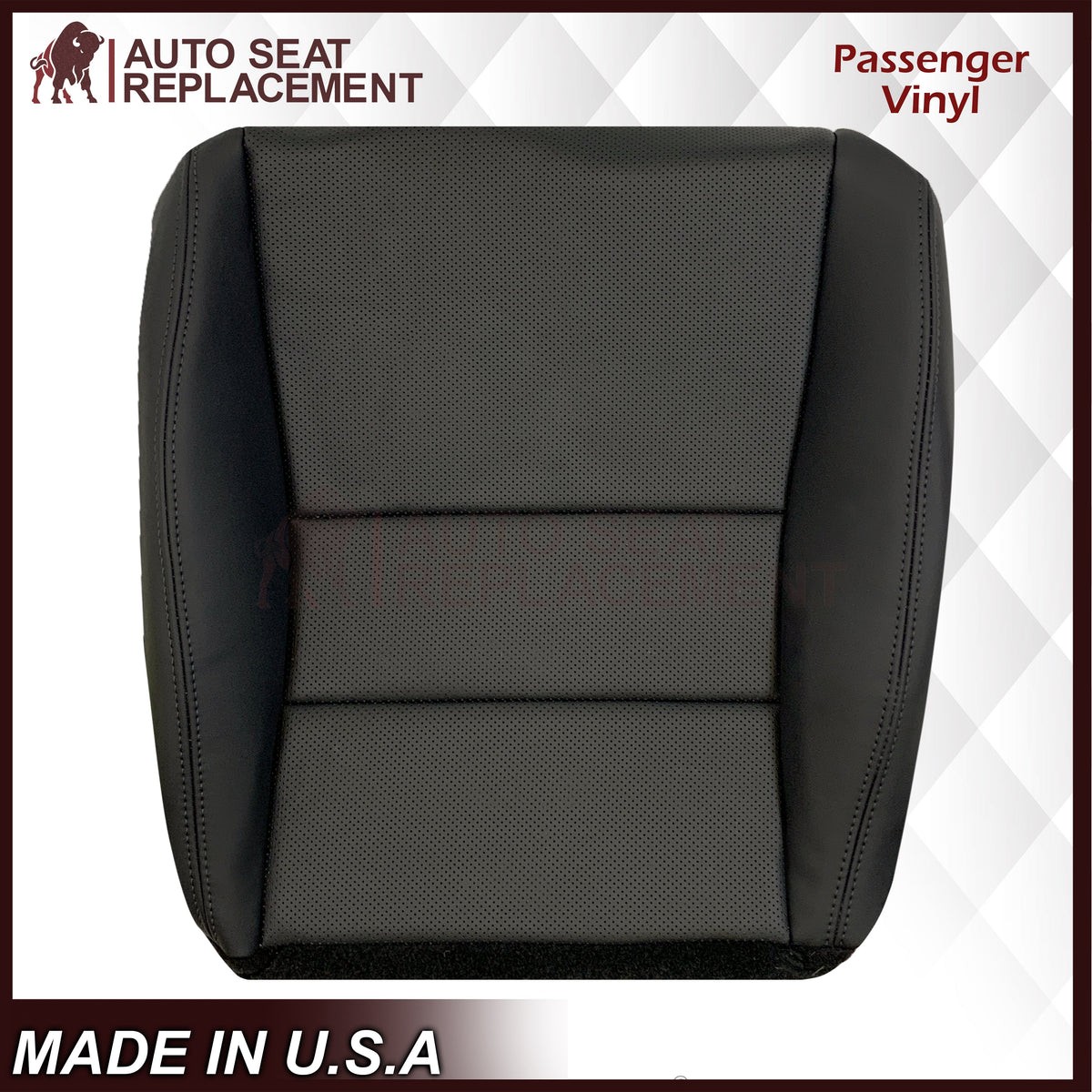 2005 - 2008 Acura TL Driver Or Passenger Replacement Genuine Leather or Synthetic Leather Seat Covers: Perforated Black