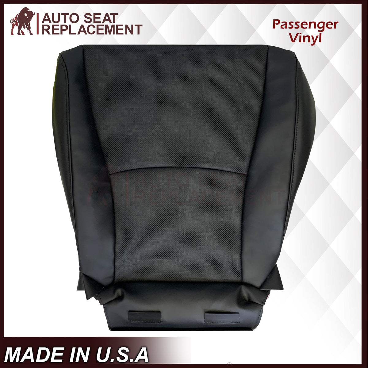 2004 - 2014 Toyota Highlander Driver OR Passenger Side Bottom PERFORATED Genuine Leather/Synthetic Leather Seat Covers In Black