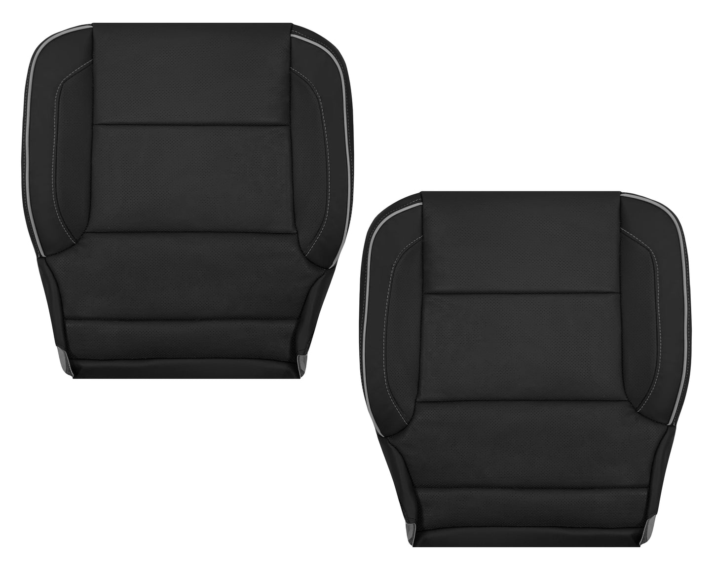 2014-2019 Chevy Silverado 1500 2500HD 3500HD High Country Replacement Perforated Genuine Leather OR Synthetic Leather Seat Covers: Black
