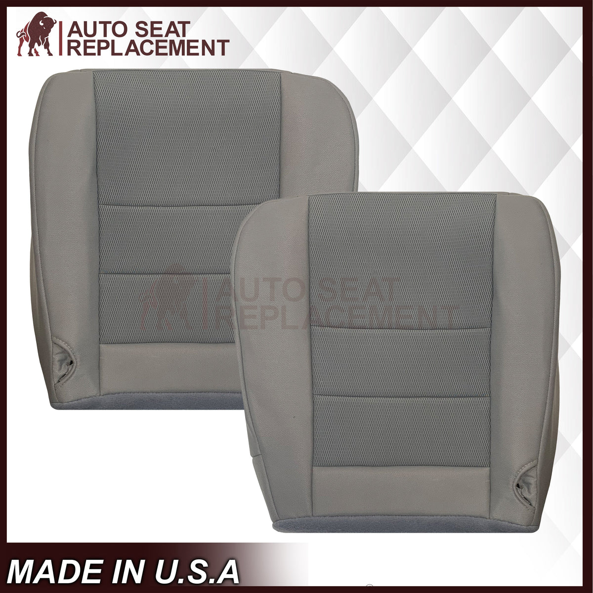 2003-2007 Ford F250 F350 Lariat Seat Cover in Medium Flint Gray Cloth Fabric