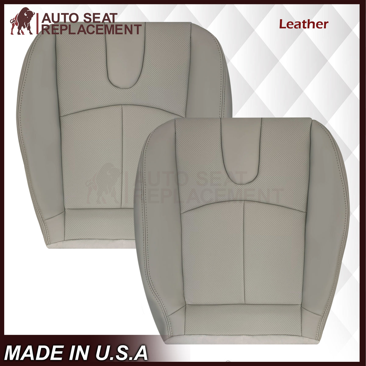 2008-2013 Infiniti G37 Sedan 4-Door Replacement Leather Seat Cover-Perforated Gray