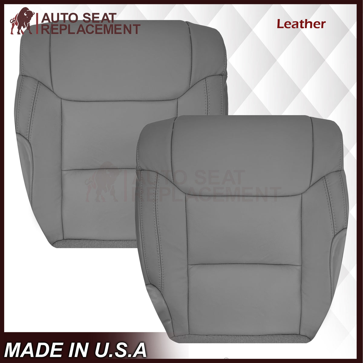 2014-2021 Toyota Tundra Work Truck Driver OR Passenger Side Replacement Leather OR Synthetic Leather Seat Cover: Gray