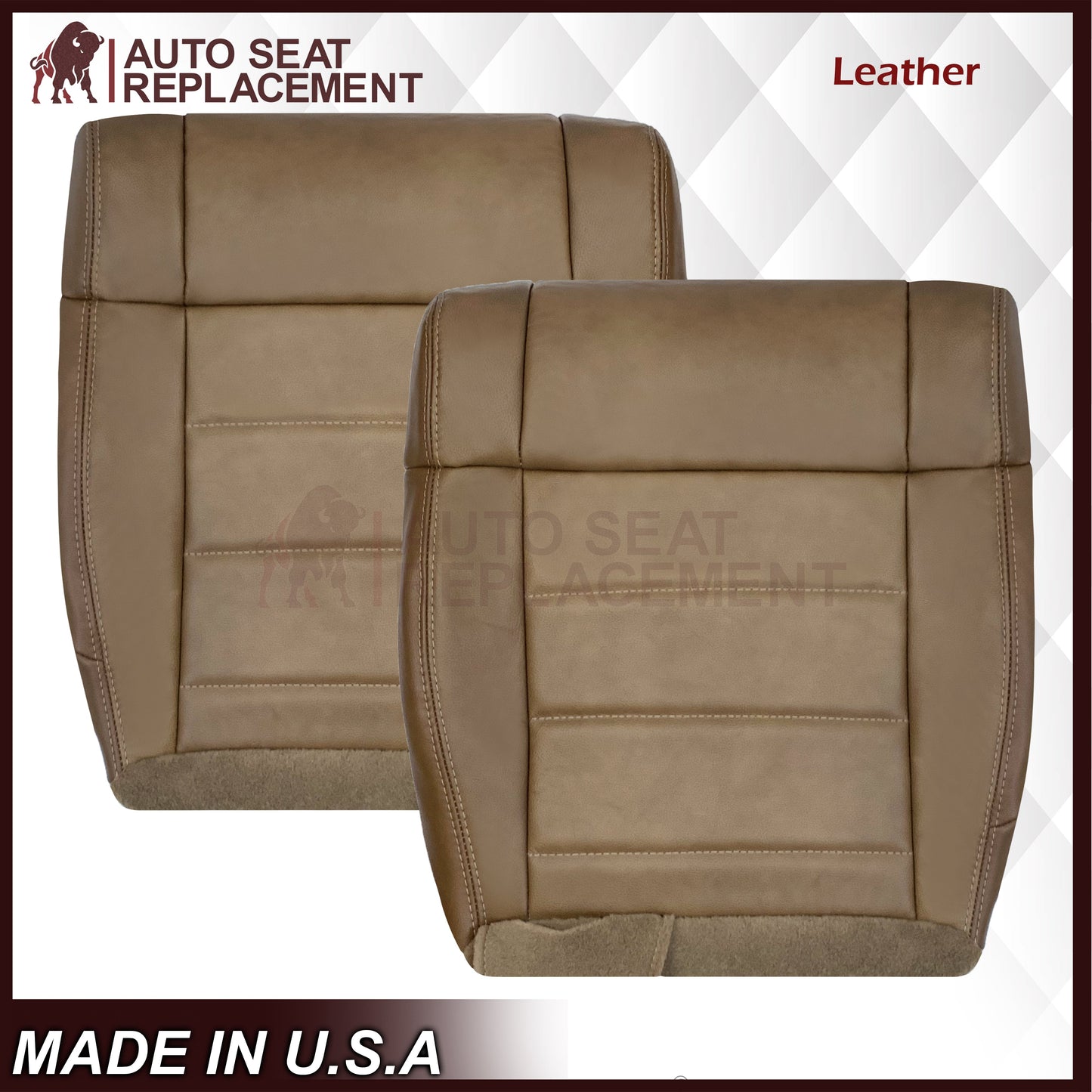 2007-2012 Jeep Wrangler-Replacement Driver OR Passenger Seat Cover In Dark Saddle Brown