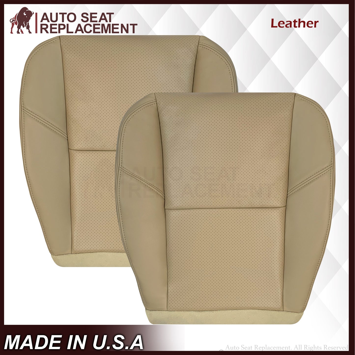 2009-2014 GMC Sierra & Yukon Denali Perforated Seat Cover in Light Cashmere Tan: Choose From Variation