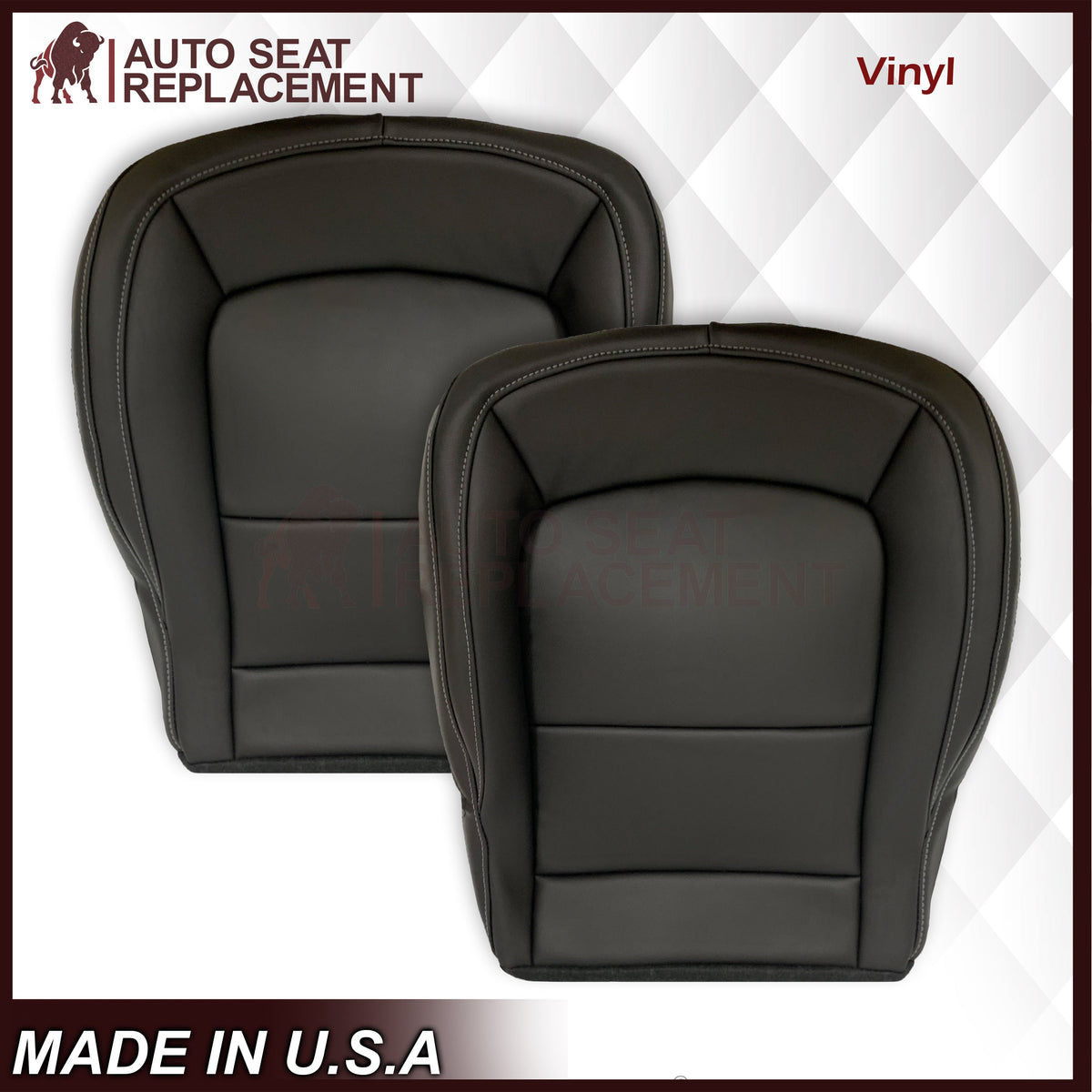 2015 - 2022 GMC Canyon & Canyon Denali (PERFORATED) Replacement Bottom Seat Covers in Jet Black OR Gray / Dune Tan: Choose your side