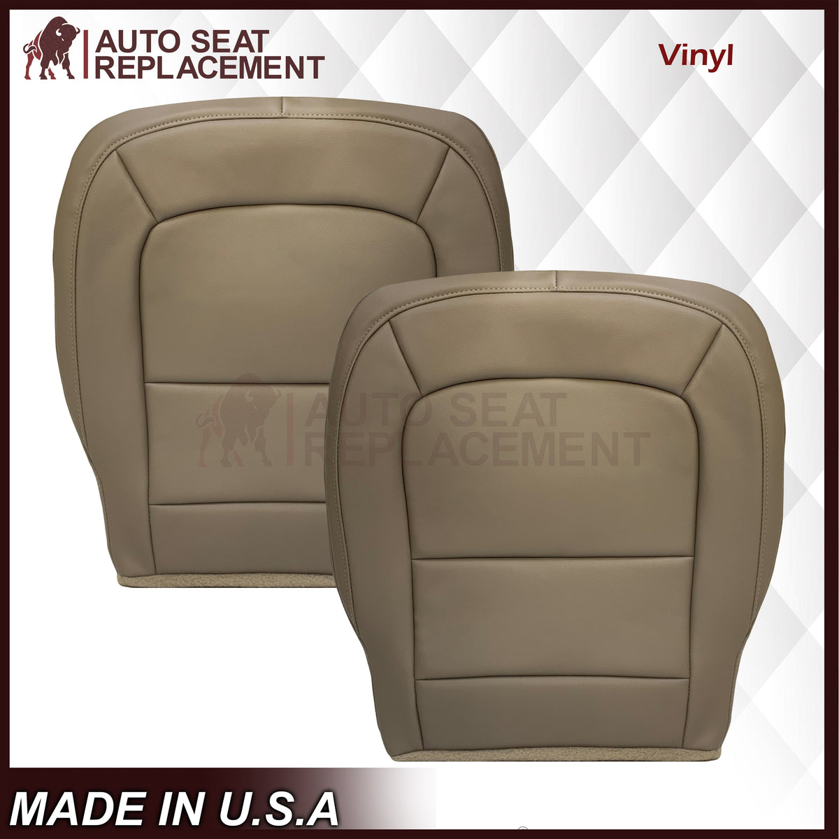 2015 - 2022 GMC Canyon & Canyon Denali (PERFORATED) Replacement Bottom Seat Covers in Jet Black OR Gray / Dune Tan: Choose your side