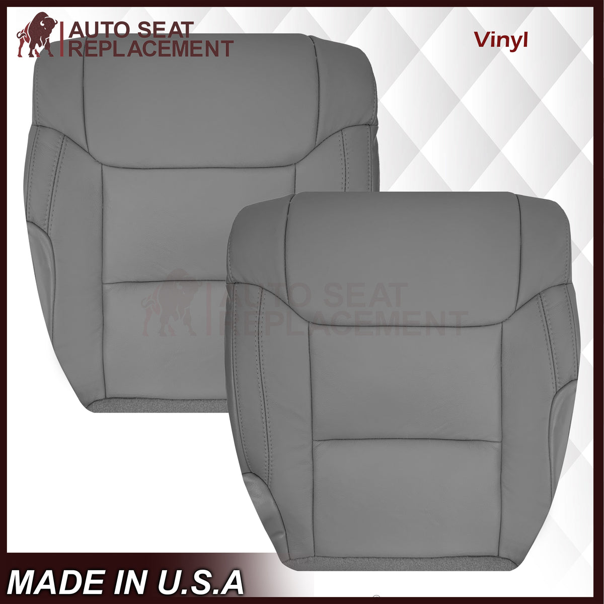 2014-2021 Toyota Tundra Work Truck Driver OR Passenger Side Replacement Leather OR Synthetic Leather Seat Cover: Gray