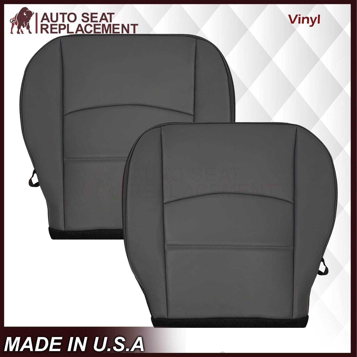 2019-2024 For Dodge Ram ST Driver or Passenger Bottom Leatherette (Synthetic Leather) Seat Cover In Diesel Gray