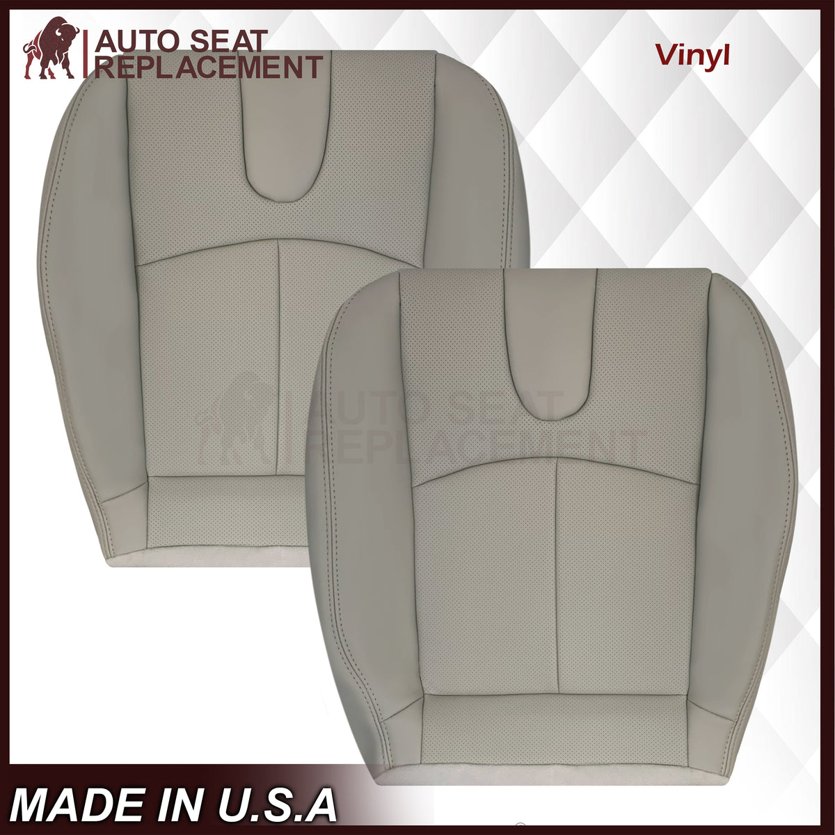 2008-2013 Infiniti G37 Sedan 4-Door Replacement Leather Seat Cover-Perforated Gray