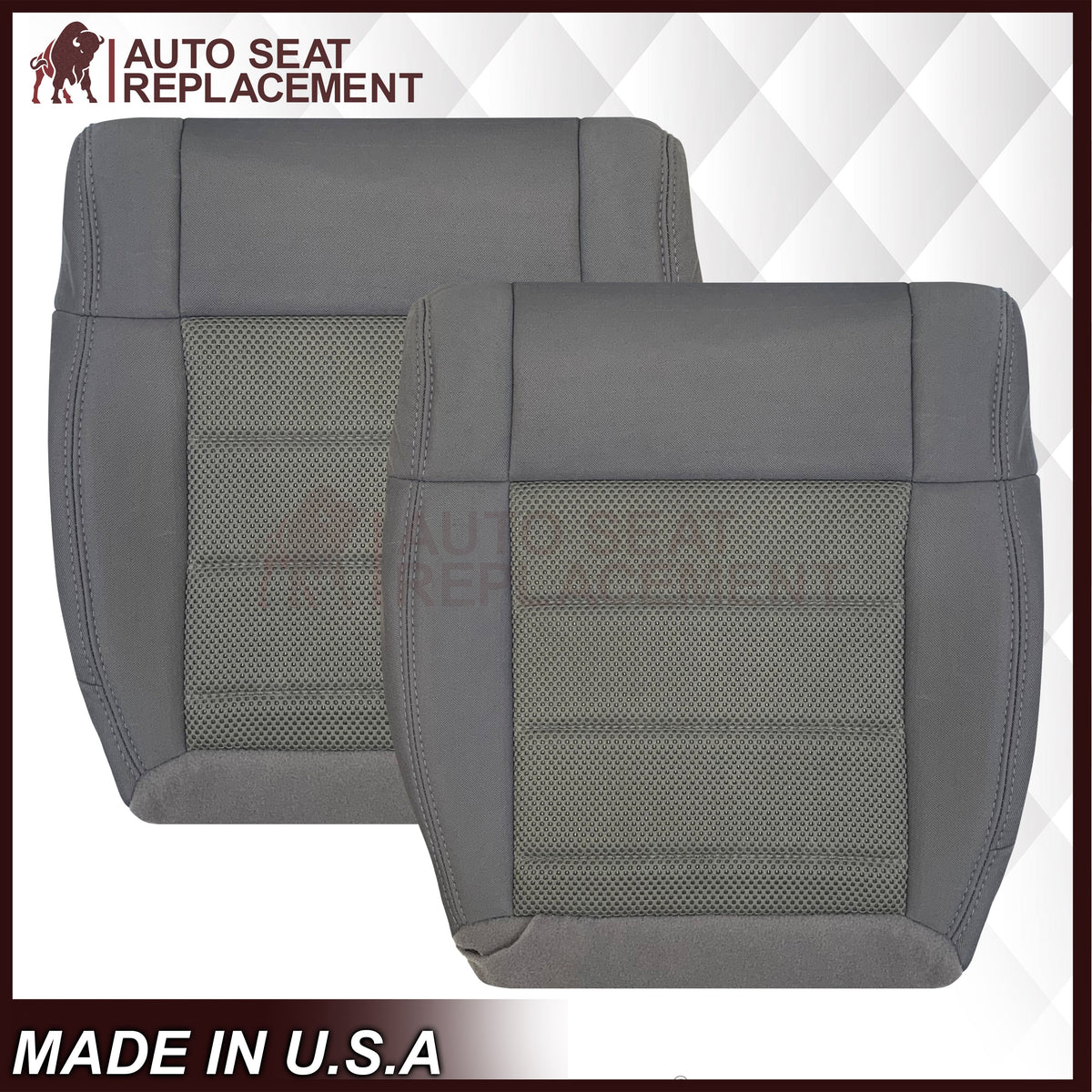 2008-2010 Jeep Wrangler Unlimited Sport-Bottom Replacement Cloth Seat Cover Gray
