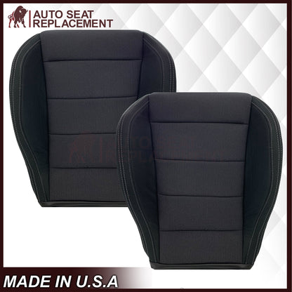 2015-2023 Ford Mustang GT Coupe V6 V8 Cloth (Fabric) Replacement Bottom Seat Covers In Black: Choose Your Side