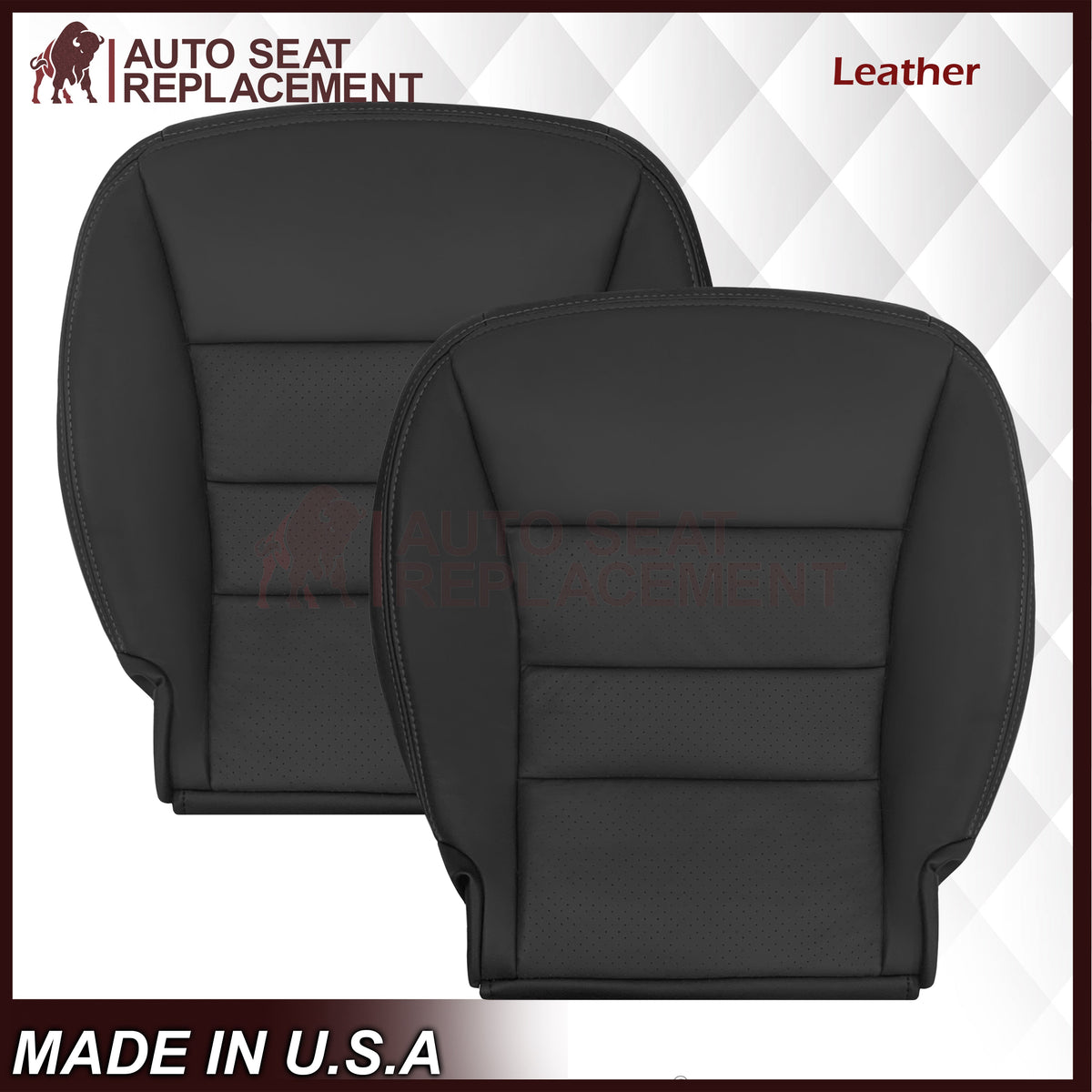 2005 - 2013 Chevy Corvette Replacement Black Perforated Seat Covers