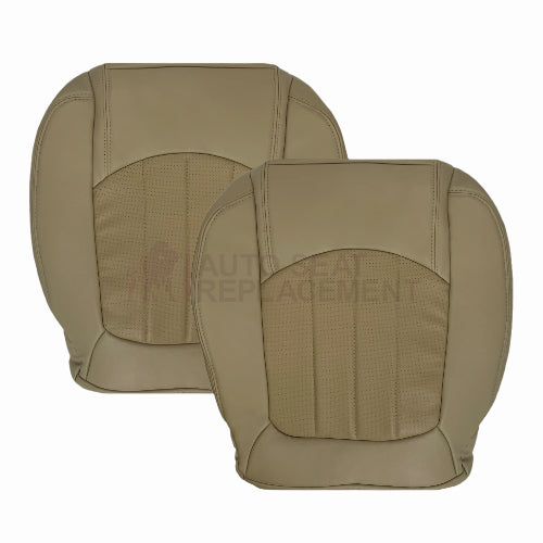 2008 - 2012 Buick Enclave Driver or Passenger Bottom Perforated Seat Cover In Light Cashmere Tan: Choose Leather or Vinyl