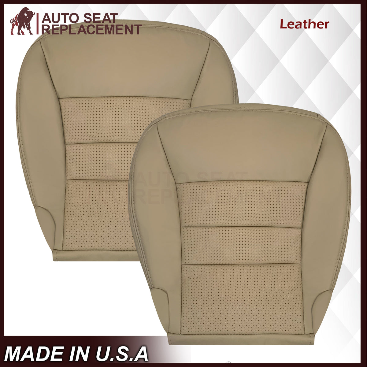 2005-2013 Chevy Corvette C6 Replacement Seat Covers: Tan Perforated