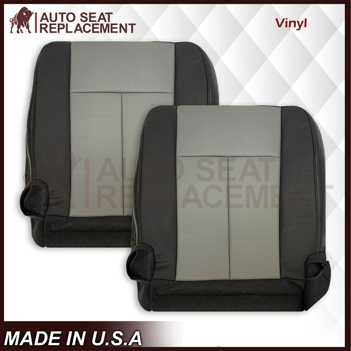 2007 2008 Ford Expedition Eddie Bauer Driver Or Passenger Side Bottom Seat Cover In 2 Tone (Gray - Black)