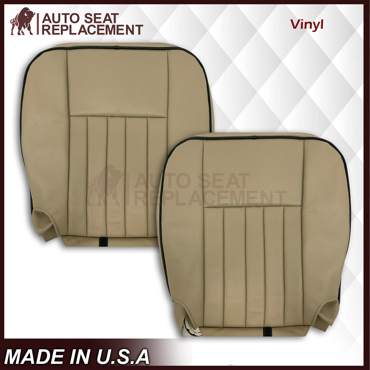 2005 2006 Lincoln Navigator Replacement Seat Covers in Camel Tan: Choose Genuine Leather or Vinyl
