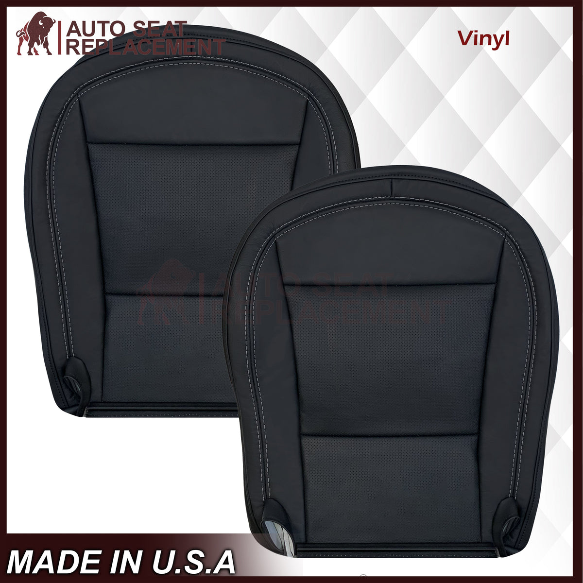 2014 - 2019 Chevy Corvette Replacement Seat Covers: C7 Black Perforated
