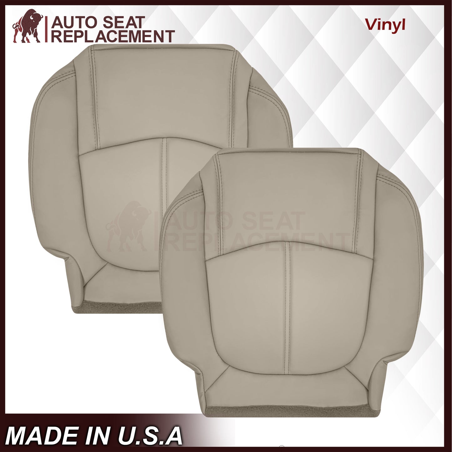 2009-2012 Chevrolet Traverse LT/LTZ Second Row Driver or Passenger Replacement Seat Cover: Non-Perforated, Tan