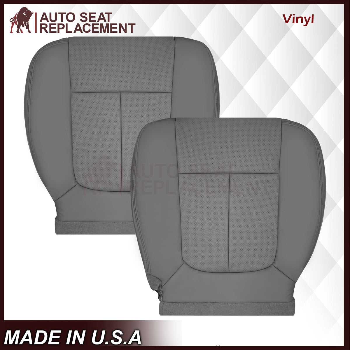 2009 - 2014 Ford F150 Lariat Crew Cab Perforated Replacement Seat Cover Steel Gray
