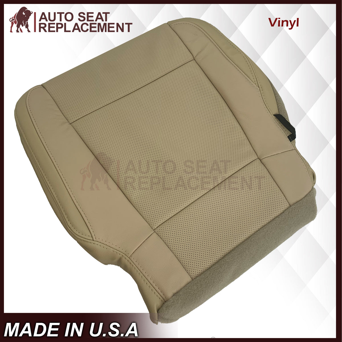 2015-2017 Ford F-150 Lariat Light Cashmere Tan Replacement Seat Covers in Genuine Leather or Synthetic Leather