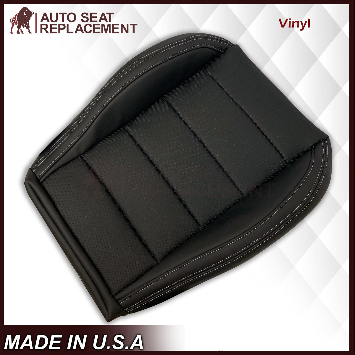 2015-2023 Ford Mustang GT Coupe V6 V8 Perforated Vinyl Replacement Bottom Seat Covers In Black: Choose Your Side