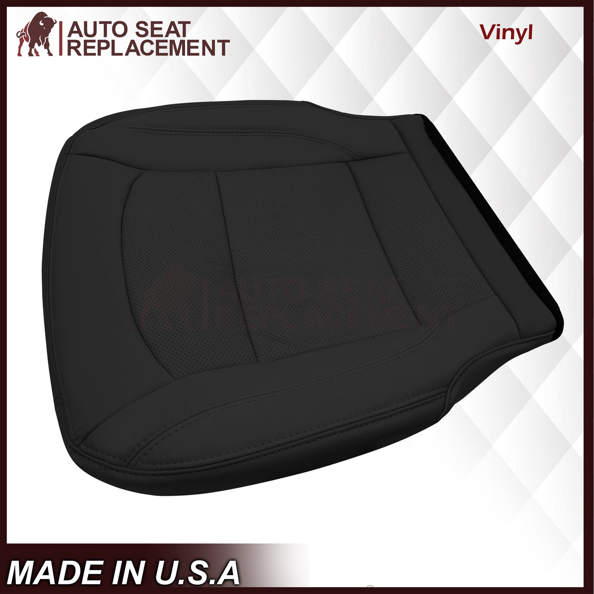 2016-2019 Ford Explorer Limited Replacement Leather or Synthetic Leather Seat Cover:  Ebony Black Perforated