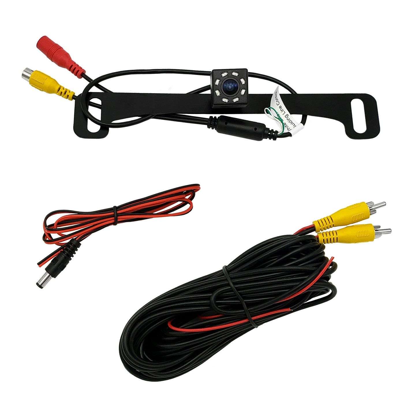 Master Tailgaters Small License Plate Frame Backup or Front Camera with 8 IR LED Night Vision, IP68 Waterproof, and 170° Wide Angle Camera