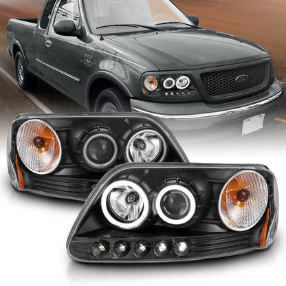 Anzo 1997-2003 Ford F-150 Projector Headlights w/ Halo Black (CCFL)