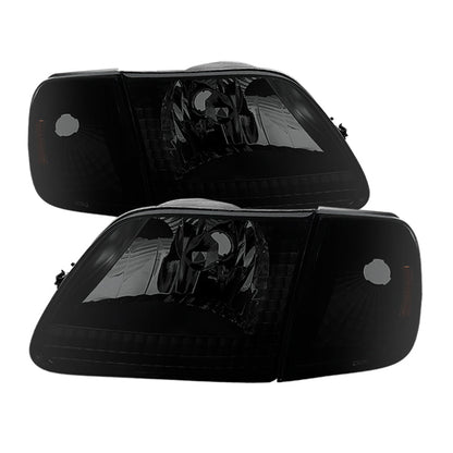 SPYDER Xtune Ford F150 97-03 Crystal Headlights w/Corner Black Smoked HD-JH-FF15097-SET-AM-BSM 9030321