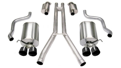 Corsa 04-08 Cadillac XLR 4.6L 25in Cat-Back Dual Rear w Twin 35in Black Pro-Series Tips 14156BLK