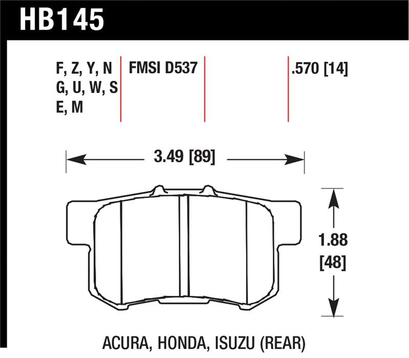 Hawk 06+ Civic Si HPS Street Rear  Brake Pads
