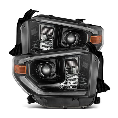 AlphaRex 14-21 Toyota Tundra LUXX-Series LED Proj Headlights Alpha-Blk w/Actv Light & Seq. Sig + DRL 880836 *Discontinued
