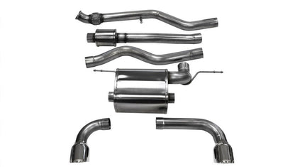Corsa 12-14 BMW 335i Sedan RWD F30 3in Polished Touring Dual Rear Single 3.5in Tip Cat-Back Exhaust 14937