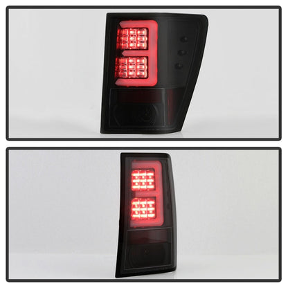 Spyder 07-10 Jeep Grand Cherokee Light Bar LED Tail Lights - Black Smoke ALT-YD-JGC07V2-LB-BSM 5086662