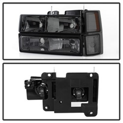 SPYDER Xtune Chevy Suburban 94-98 Headlights w/ Corner & Parking Lights 8pcs Smoked HD-JH-CCK88-AM-SM-SET 5072238
