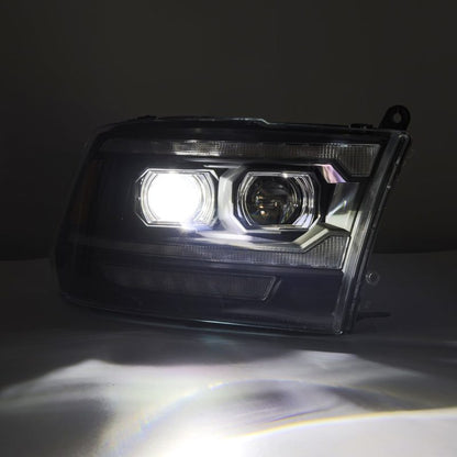 AlphaRex 09-18 Dodge Ram 2500 LUXX LED Proj Headlights Plank Style Blk w/Activ Light/Seq Signal/DRL 880558 *Discontinued