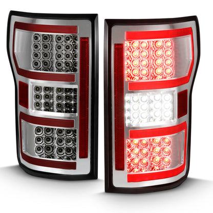 ANZO 2018-2019 Ford F-150 LED Taillight Chrome (Red Light Bar) (w/ Sequential) 311316