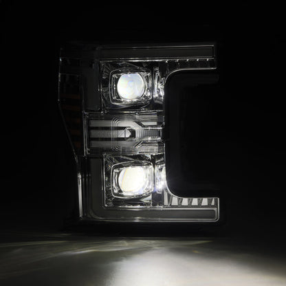 AlphaRex 17-19 Ford F-250/350/450/550 Super Duty LUXX-Series LED Proj Headlights Chrome w/SS & SBDRL 880346 *Discontinued